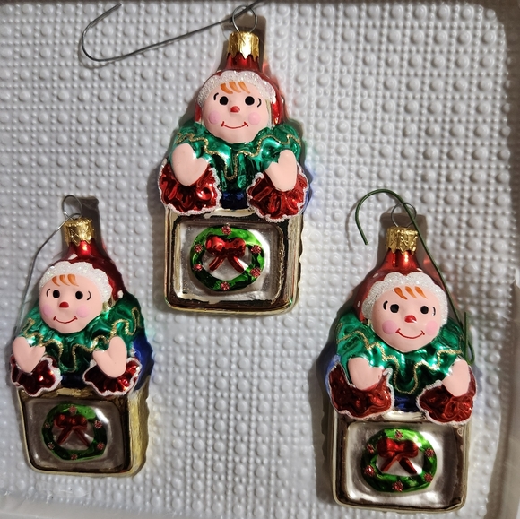 Vintage Holiday Time Doll Gift Glass Ornaments Handcrafted Glass Beautiful Clean - Picture 4 of 8